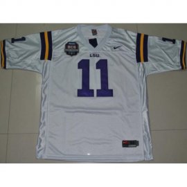 LSU Tigers 11 Spencer Ware White 2012 BCS Patch College Football Jersey