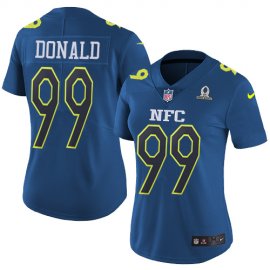 Nike Los Angeles Rams #99 Aaron Donald Navy Womens Stitched NFL Limited NFC 2017 Pro Bowl Jersey