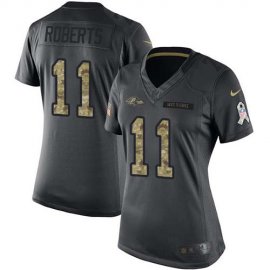 Nike Baltimore Ravens #11 Seth Roberts Black Womens Stitched NFL Limited 2016 Salute to Service Jersey
