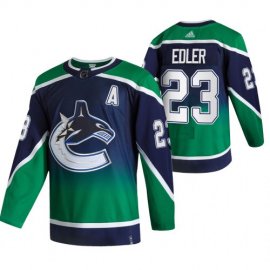 Vancouver Canucks #23 Alexander Edler Green Mens Adidas 2020-21 Reverse Retro Alternate NHL Jersey