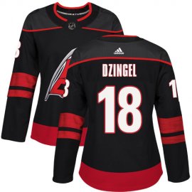 Adidas Carolina Hurricanes #18 Ryan Dzingel Black Alternate Authentic Womens Stitched NHL Jersey