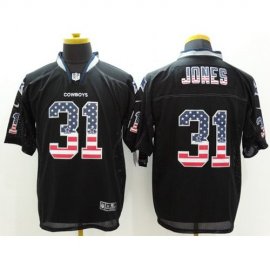 Nike Dallas Cowboys #31 Byron Jones Black Mens Stitched NFL Elite USA Flag Fashion Jersey