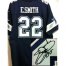Nike Dallas Cowboys #22 Emmitt Smith Navy Blue Team Color Mens Stitched NFL Elite Autographed Jersey