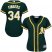 Oakland Athletics #34 Rollie Fingers Green Alternate Womens Stitched MLB Jersey