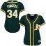 Oakland Athletics #34 Rollie Fingers Green Alternate Womens Stitched MLB Jersey