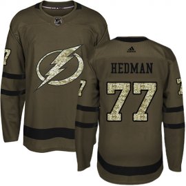 Adidas Tampa Bay Lightning #77 Victor Hedman Green Salute to Service Stitched Youth NHL Jersey