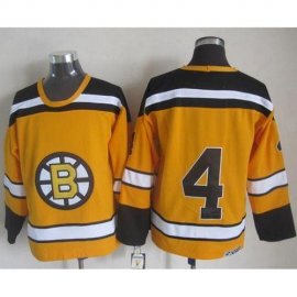 Boston Bruins #4 Bobby Orr Yellow CCM Throwback Stitched NHL Jersey