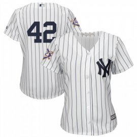 New York Yankees #42 Majestic Womens 2019 Jackie Robinson Day Official Cool Base Jersey White