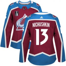 Adidas Colorado Avalanche #13 Valeri Nichushkin Burgundy Womens 2022 Stanley Cup Final Patch Home Authentic Stitched NHL Jersey Womens