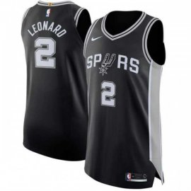 Mens Nike San Antonio Spurs #2 Kawhi Leonard Black NBA Authentic Icon Edition Jersey