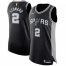 Mens Nike San Antonio Spurs #2 Kawhi Leonard Black NBA Authentic Icon Edition Jersey