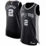 Mens Nike San Antonio Spurs #2 Kawhi Leonard Black NBA Authentic Icon Edition Jersey