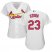 St.Louis Cardinals #23 Marcell Ozuna White Home Womens Stitched MLB Jersey