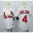 St.Louis Cardinals #4 Yadier Molina White Cool Base Stitched Youth MLB Jersey