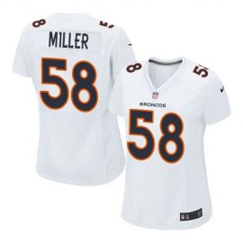 Nike Denver Broncos #58 Von Miller White Womens Stitched NFL Game Event Jersey