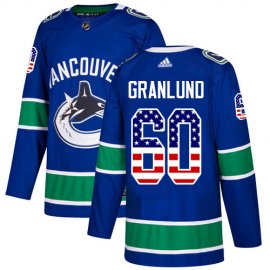 Adidas Vancouver Canucks #60 Markus Granlund Blue Home Authentic USA Flag Stitched NHL Jersey