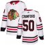 Adidas Chicago Blackhawks #50 Corey Crawford White Road Authentic Stitched NHL Jersey