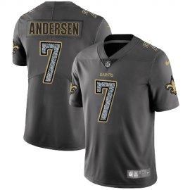 Nike New Orleans Saints #7 Morten Andersen Gray Static Mens Stitched NFL Vapor Untouchable Limited Jersey