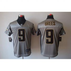 Nike New Orleans Saints #9 Drew Brees Grey Shadow Mens Stitched NFL Elite Jersey