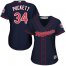 Minnesota Twins #34 Kirby Puckett Navy Blue Alternate Womens Stitched MLB Jersey