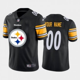 Pittsburgh Steelers Custom Black Mens Nike Big Team Logo Vapor Limited NFL Jersey