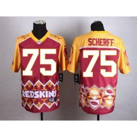 Nike Washington Football Team #75 Brandon Scherff Burgundy Red Mens Stitched NFL Elite Noble Fashion Jersey