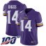 Nike Minnesota Vikings #14 Stefon Diggs Purple Team Color Youth Stitched NFL 100th Season Vapor Limited Jersey