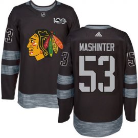 Adidas Chicago Blackhawks #53 Brandon Mashinter Black 1917-2017 100th Anniversary Stitched NHL Jersey
