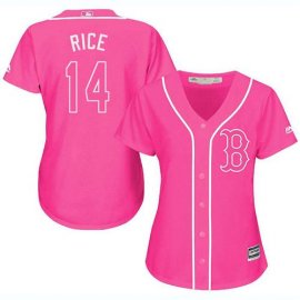 Boston Red Sox #14 Jim Rice Pink Fashion Womens Stitched MLB Jersey