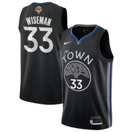Nike Golden State Warriors #33 James Wiseman Black 2022 NBA Finals Statement Edition Jersey Womens
