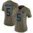 Nike Carolina Panthers #5 Teddy Bridgewater Olive Womens Stitched NFL Limited 2017 Salute To Service Jersey