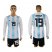 Argentina #19 Banega Home Long Sleeves Soccer Country Jersey