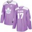 Adidas Toronto Maple Leafs #17 Wendel Clark Purple Authentic Fights Cancer Stitched NHL Jersey