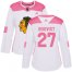 Adidas Chicago Blackhawks #27 Adam Boqvist White/Pink Authentic Fashion Womens Stitched NHL Jersey