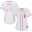 Boston Red Sox #14 Jim Rice White/Pink Fashion Womens Stitched MLB Jersey