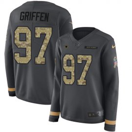 Nike Dallas Cowboys #97 Everson Griffen Anthracite Salute to Service Womens Stitched NFL Limited Therma Long Sleeve Jersey