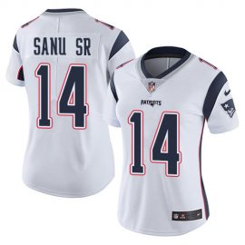 Nike New England Patriots #14 Mohamed Sanu Sr White Womens Stitched NFL Vapor Untouchable Limited Jersey