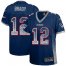 Nike New England Patriots #12 Tom Brady Navy Blue Team Color Womens Stitched NFL Elite Drift Fashion Jersey