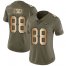 Nike Miami Dolphins #88 Mike Gesicki Olive/Gold Womens Stitched NFL Limited 2017 Salute to Service Jersey