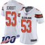 Nike Cleveland Browns #53 Joe Schobert White Womens Stitched NFL 100th Season Vapor Limited Jersey