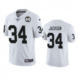 Nike Las Vegas Raiders #34 Bo Jackson White 60th Anniversary Vapor Limited Stitched NFL 100th Season Jersey