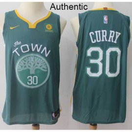 Mens Nike Golden State Warriors #30 Stephen Curry Green NBA Authentic Jersey