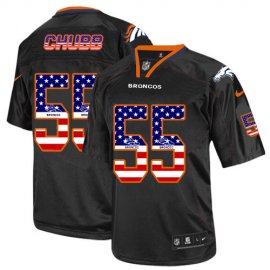 Nike Denver Broncos #55 Bradley Chubb Black Mens Stitched NFL Elite USA Flag Fashion Jersey