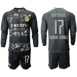 Dortmund #17 Sergio Gomez Away Long Sleeves Soccer Club Jersey