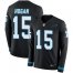 Nike Carolina Panthers #15 Chris Hogan Black Team Color Mens Stitched NFL Limited Therma Long Sleeve Jersey