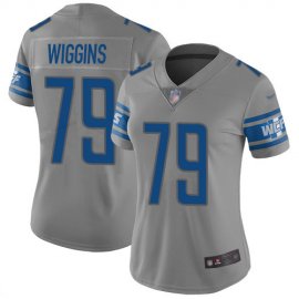Nike Detroit Lions #79 Kenny Wiggins Gray Womens Stitched NFL Limited Inverted Legend Jersey