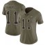 Nike New Orleans Saints #11 Deonte Harris Olive Womens Stitched NFL Limited 2017 Salute To Service Jersey