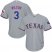 Texas Rangers #3 Russell Wilson Grey Cool Base Stitched Youth MLB Jersey