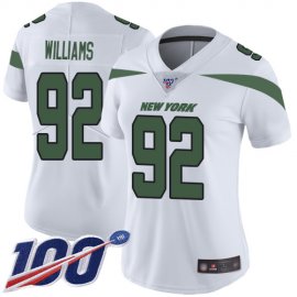 Nike New York Jets #92 Leonard Williams White Womens Stitched NFL 100th Season Vapor Limited Jersey