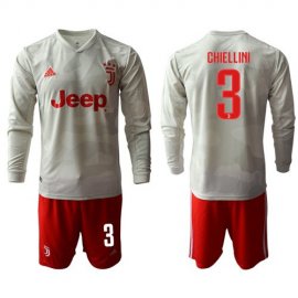 Juventus #3 Chiellini Away Long Sleeves Soccer Club Jersey